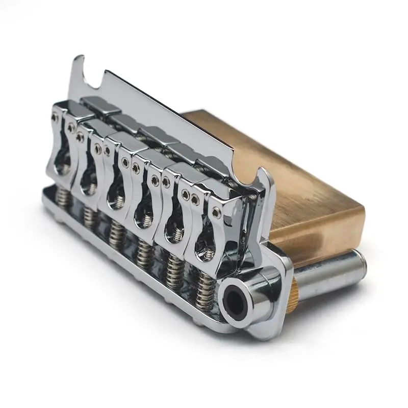 SAPHUE Guitar Tremolo Bridge 54.5mm (2.15 inches) with Brass Block and Chrome Finish | Fits Squier Strat Style Electric Guitars - view 5