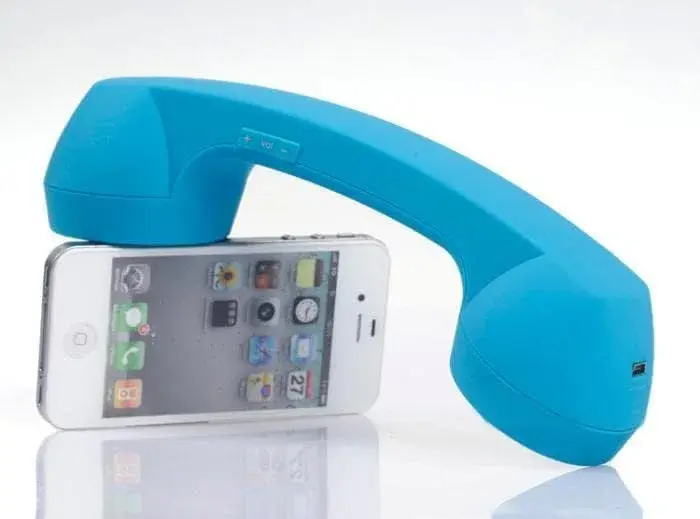 LIONSOUL Retro Phone Handset with Bluetooth & USB, Blue | 12-Hour Talk Time - view 5