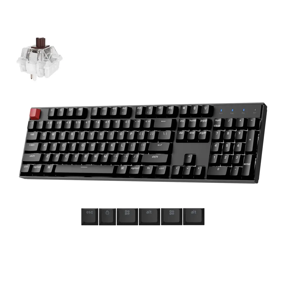 Keychron K10 Version 2 Full Size Mechanical Keyboard | White LED Backlight, Bluetooth 5.2, QMK Firmware, Super Brown Switch, 104 Keys - main product image