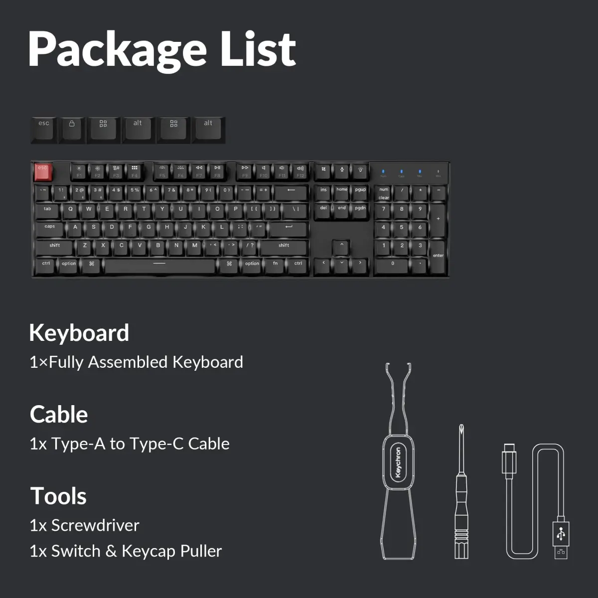 Keychron K10 Version 2 Full Size Mechanical Keyboard | White LED Backlight, Bluetooth 5.2, QMK Firmware, Super Brown Switch, 104 Keys - view 8