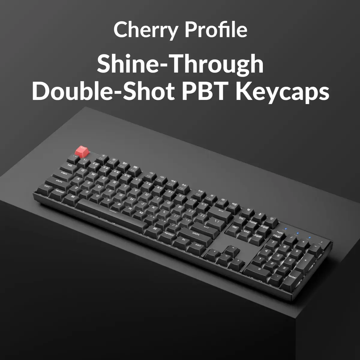 Keychron K10 Version 2 Full Size Mechanical Keyboard - 104 Keys - Red Switch - White LED Backlight - Bluetooth Wireless & USB-C Wired - Aluminum - view 6