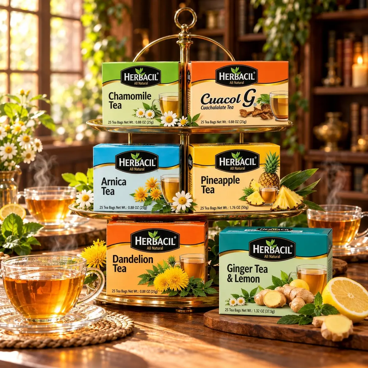 Herbacil Chamomile Tea 6-pack of 25 bags | Natural Relaxation & Digestive Support - view 4