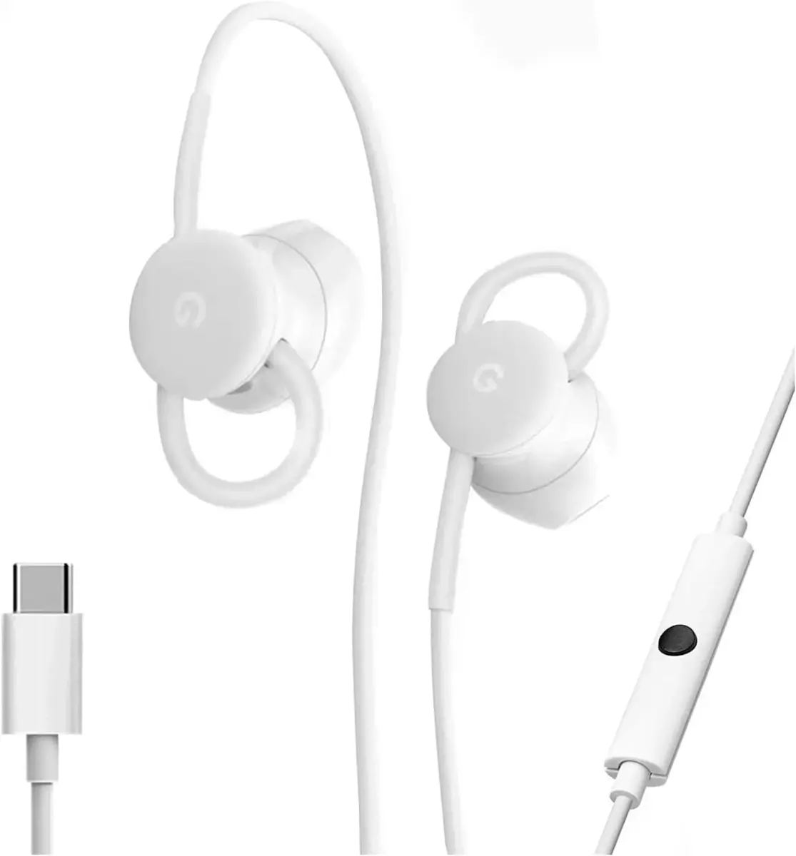 Google Wired Earbuds USB-C, White | Compatible with Type-C Phones, Inline Controls - view 2