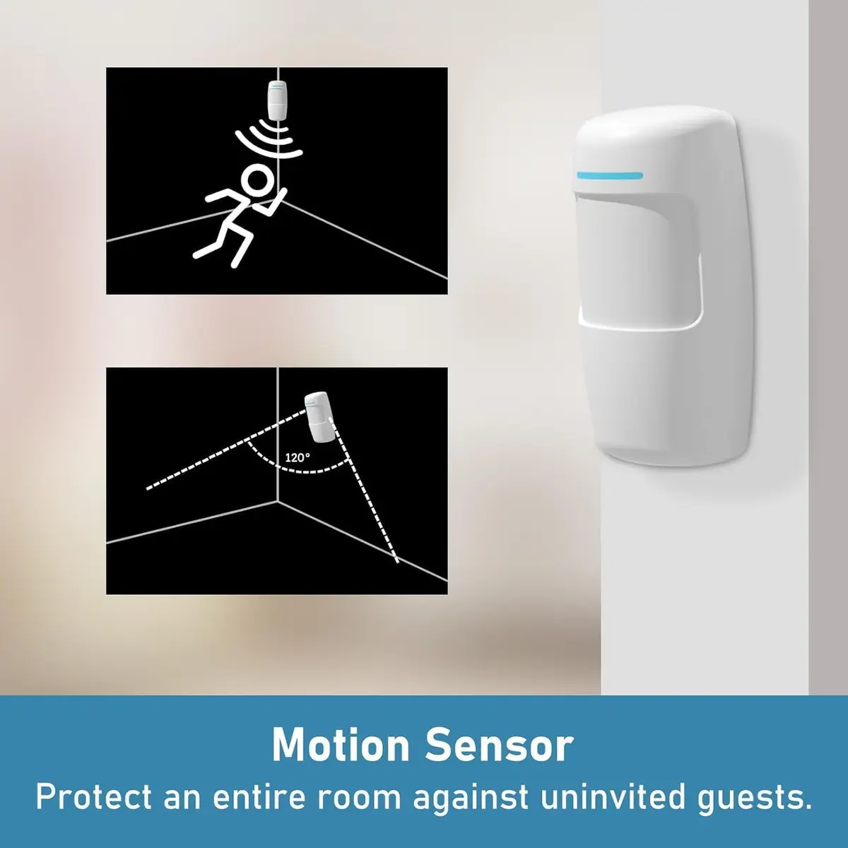 tolviviov Motion Sensor 2 Pack | Compatible with tolvioviov Home Alarm System | White, Wall Mount, Battery Powered - view 4