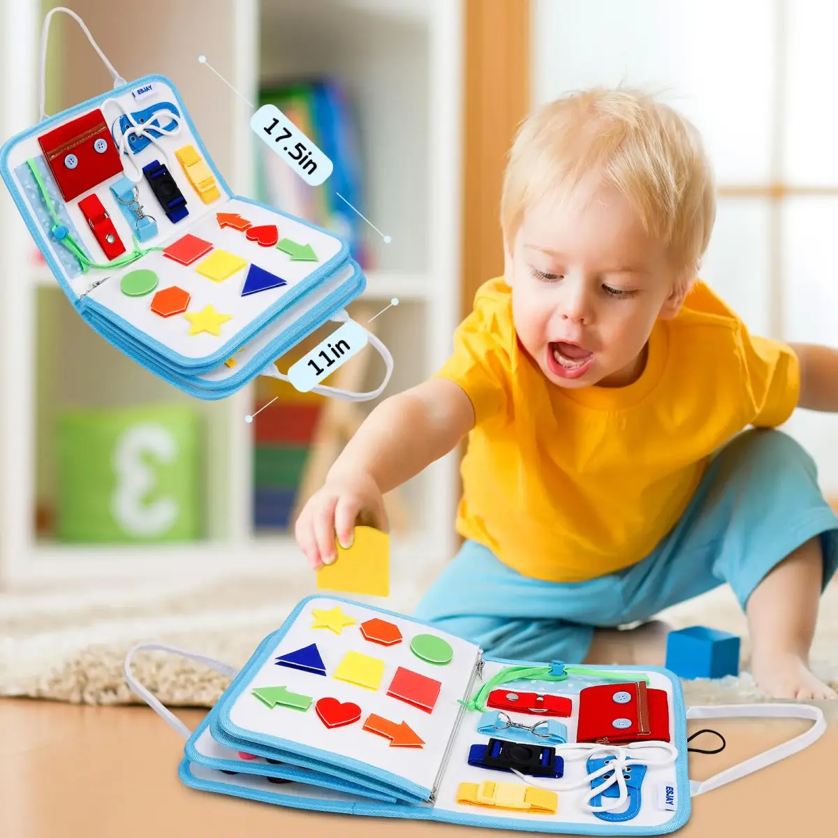 Esjay Montessori Busy Board 8-Page Activity Book | Fine Motor Skills Learning Toy for Toddlers - view 5