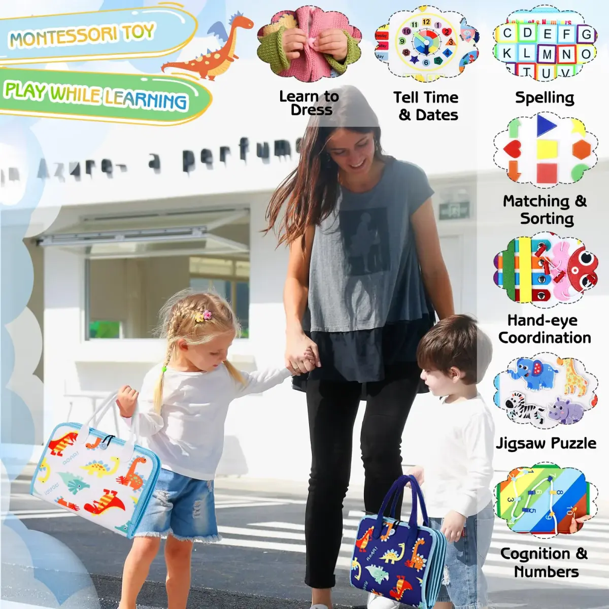 Esjay Montessori Busy Board 8-Page Activity Book | Fine Motor Skills Learning Toy for Toddlers - view 6