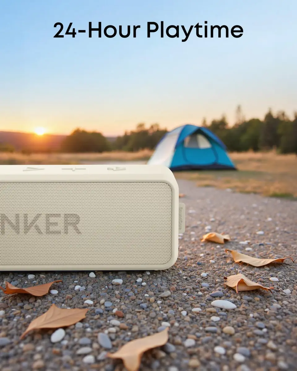 Anker Soundcore 2 Portable Bluetooth Speaker, 12W Stereo Sound, IPX7 Waterproof | 24-Hour Playtime - view 6