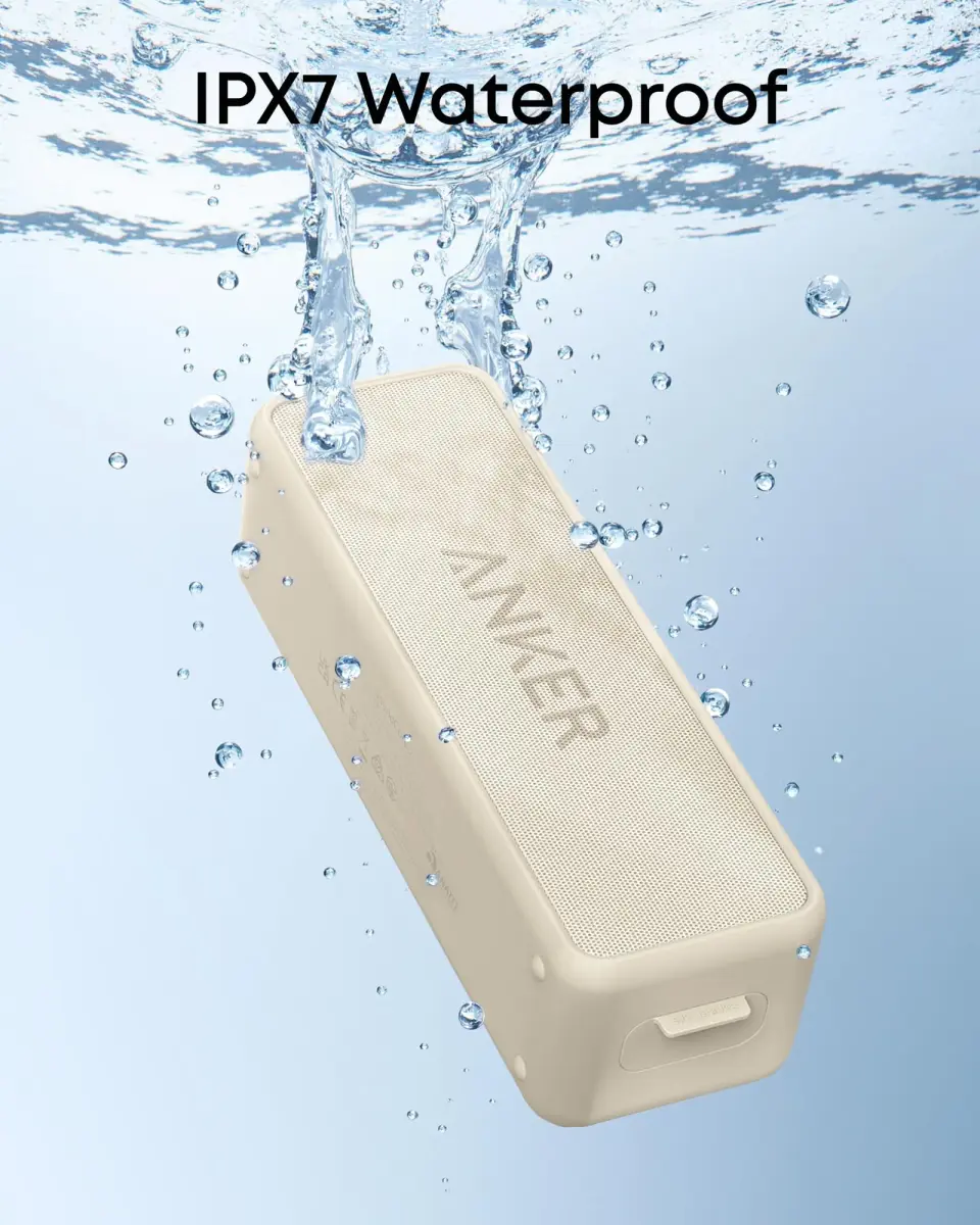 Anker Soundcore 2 Portable Bluetooth Speaker, 12W Stereo Sound, IPX7 Waterproof | 24-Hour Playtime - view 2