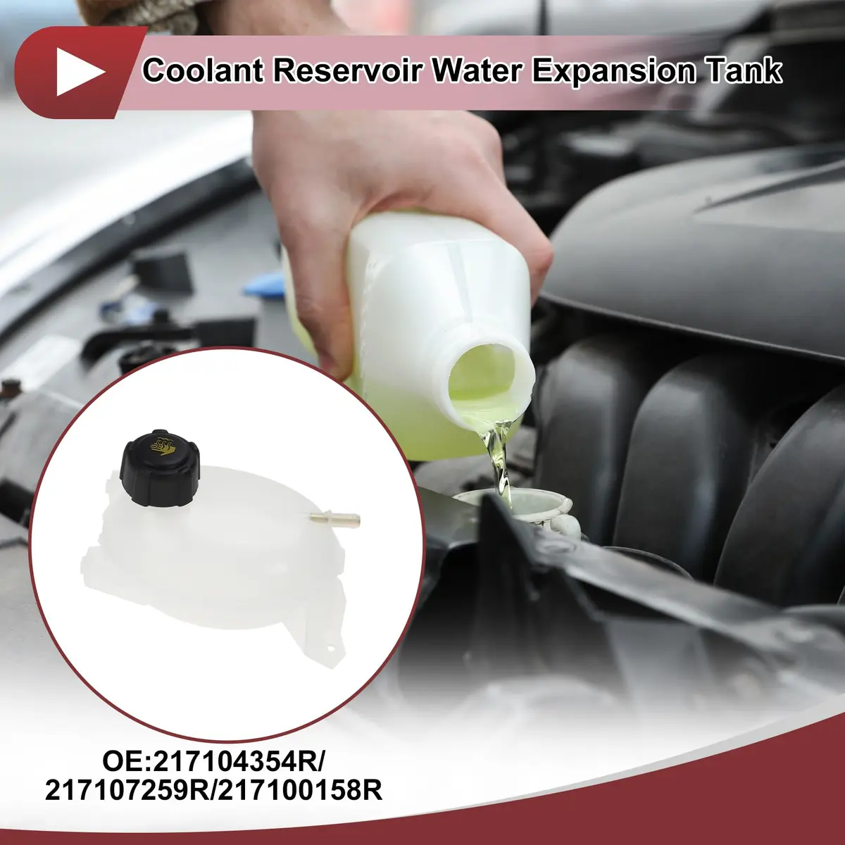 HEROFFIX Coolant Water Expansion Tank 217104354R for Renault Clio MK4 12-on | Direct Replacement PP White 20x14x13cm - view 2