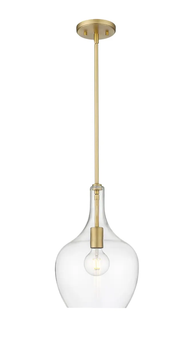 ML Lighting Lamara Collection 28401-VB Indoor Pendant in Vintage Brass 10" | Modern Metal Fixture with Clear Glass Shade - main product image