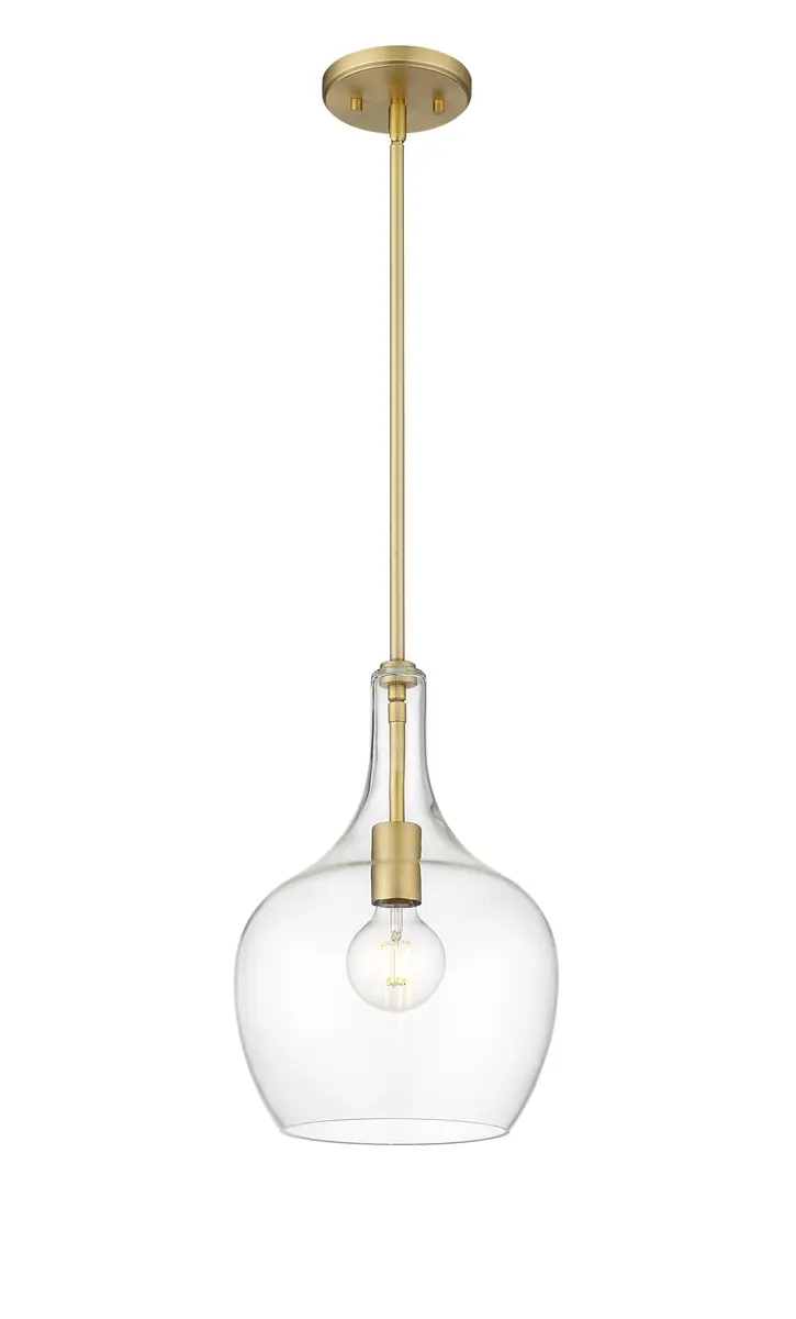 ML Lighting Lamara Collection 28401-VB Indoor Pendant in Vintage Brass 10" | Modern Metal Fixture with Clear Glass Shade - view 2