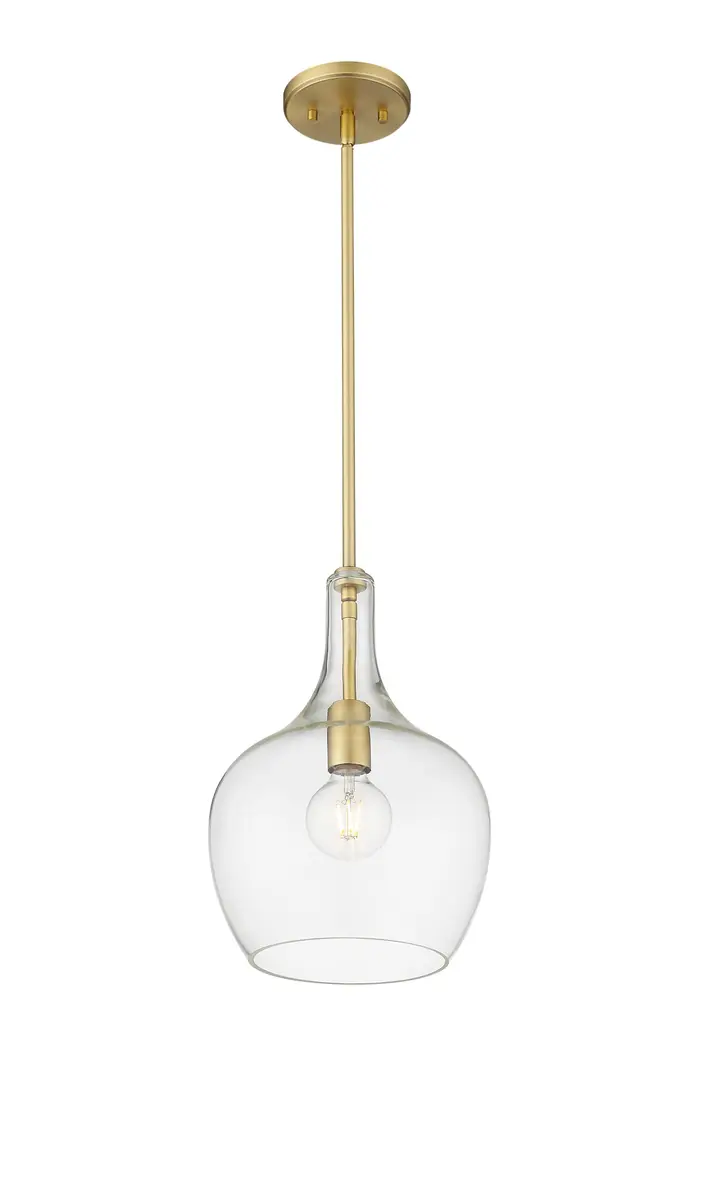 ML Lighting Lamara Collection 28401-VB Indoor Pendant in Vintage Brass 10" | Modern Metal Fixture with Clear Glass Shade - view 3