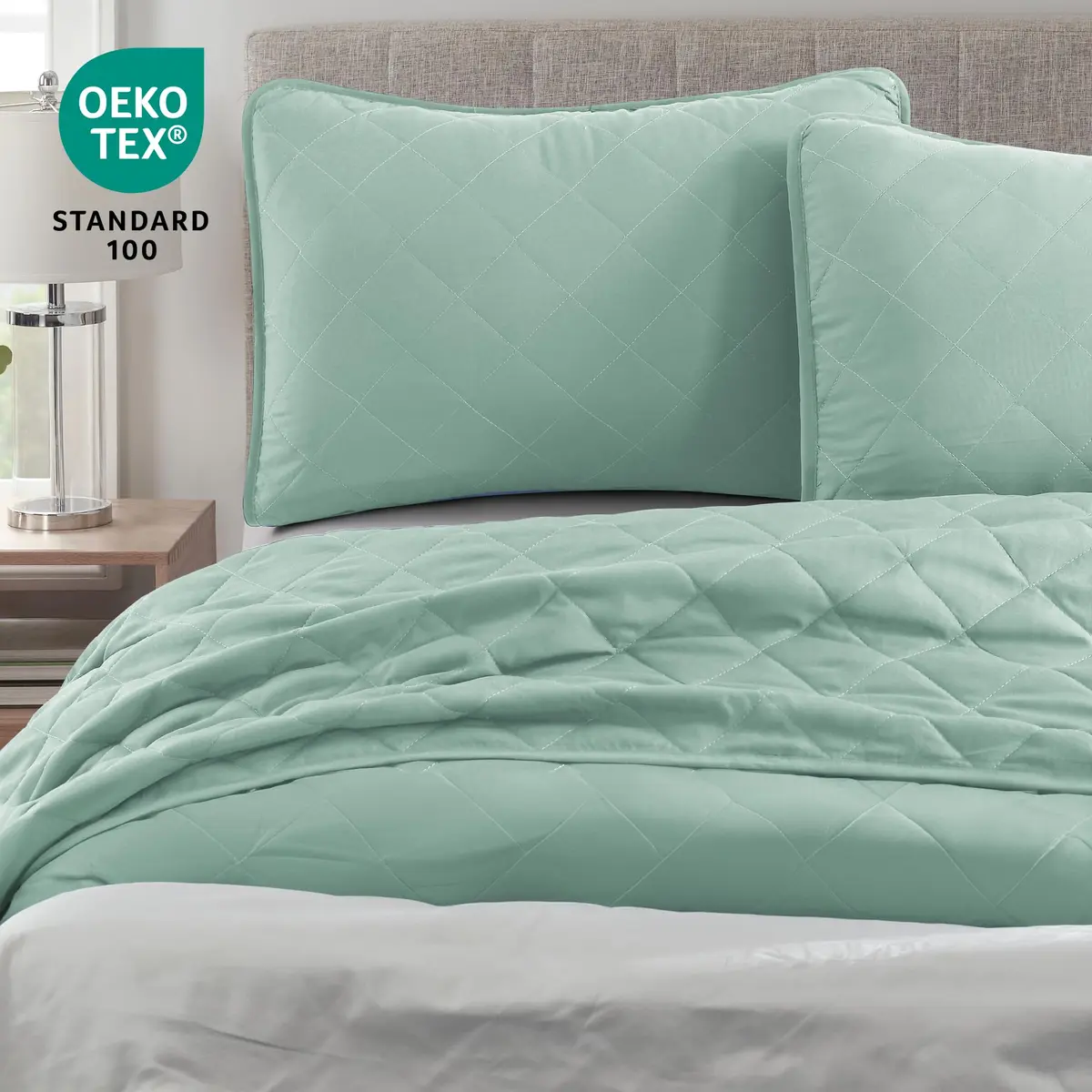 Cathay Home Basic Bedding All Season Microfiber Diamond-Stitch Quilt Set King/Cal King | Elegant & Versatile (70-120 chars) - view 6