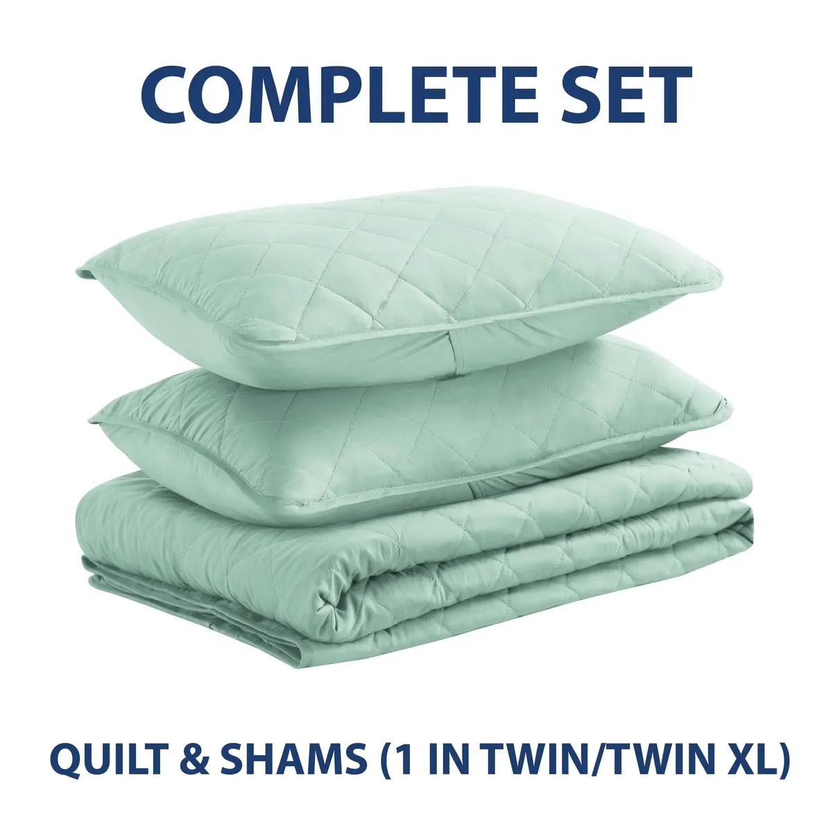 Cathay Home Basic Bedding All Season Microfiber Diamond-Stitch Quilt Set King/Cal King | Elegant & Versatile (70-120 chars) - view 2