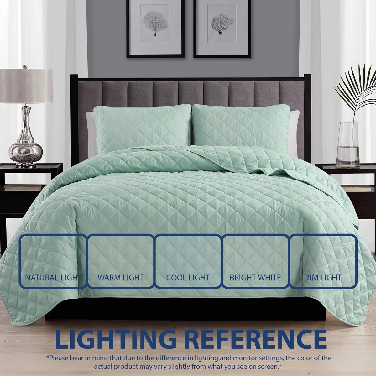 Cathay Home Basic Bedding All Season Microfiber Diamond-Stitch Quilt Set King/Cal King | Elegant & Versatile (70-120 chars) - view 4