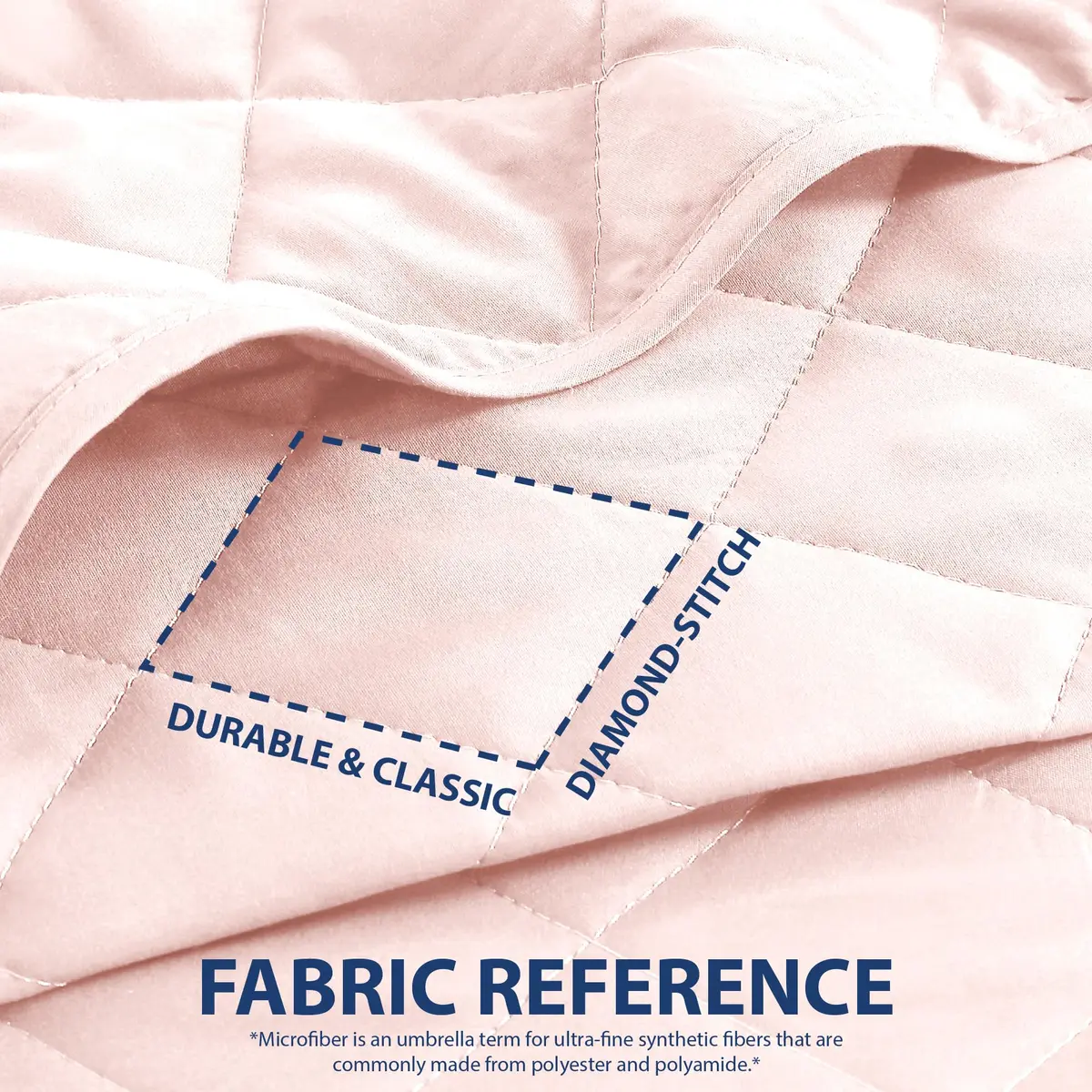 Cathay Home Basic Bedding Home Essential All Season 3PC Microfiber Diamond-Stitch Quilt Set - Rose Blush, Twin/Twin XL | Lightweight & Versatile - view 3