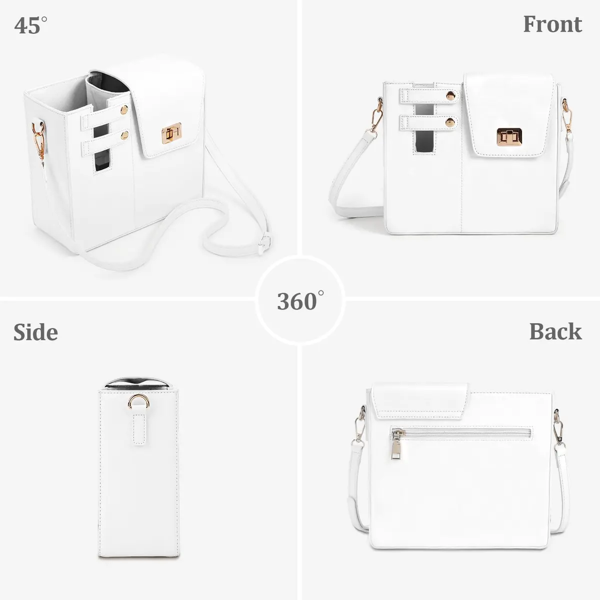 BBIQI Crossbody Water Bottle Purse for 40oz Tumbler Waterproof Faux Leather Adjustable Strap - view 7