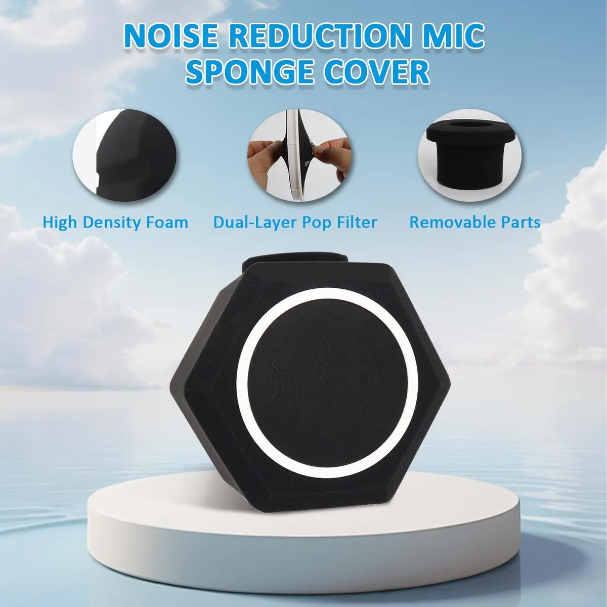 Piwerod Microphone Isolation Shield for Recording, Black | Studio-Grade Sound Reflection Control - view 4