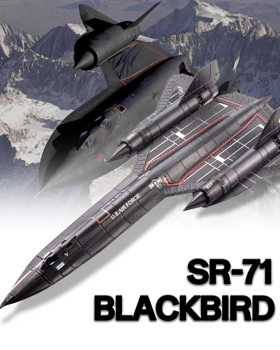 Piececool SR-71 Blackbird Metal Aircraft Model Kit 84 Pieces | Challenging 3D Metal Puzzle for Adults & Teens - view 2