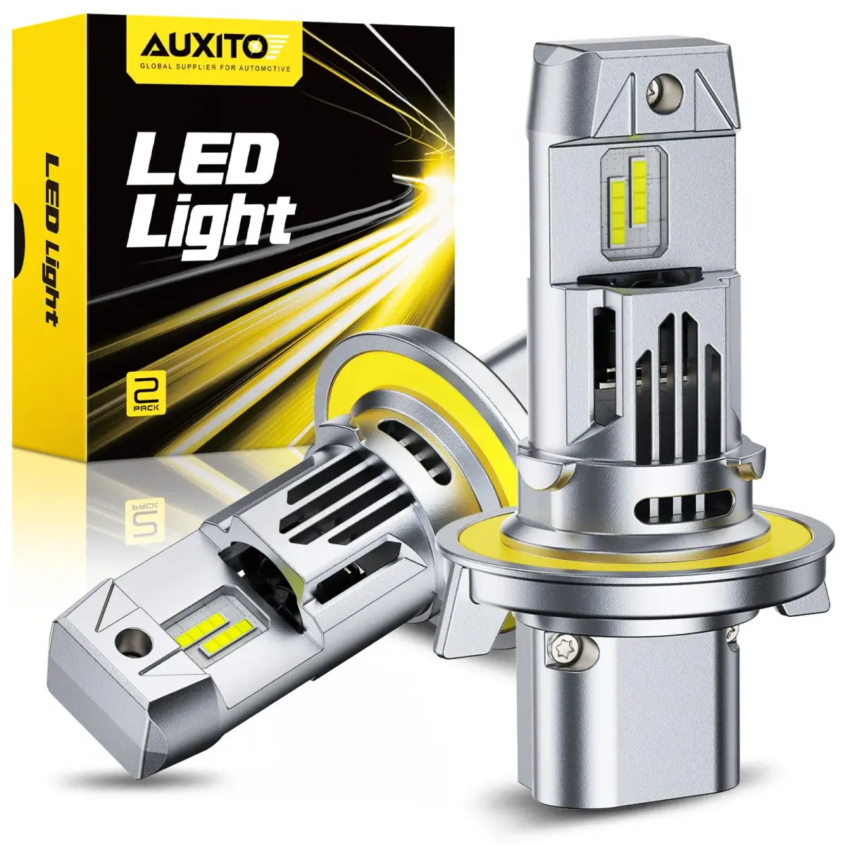 AUXITO H13/9008 LED Fog Bulbs - 900% Brighter White, 360° Illumination, Pack of 2 - main product image