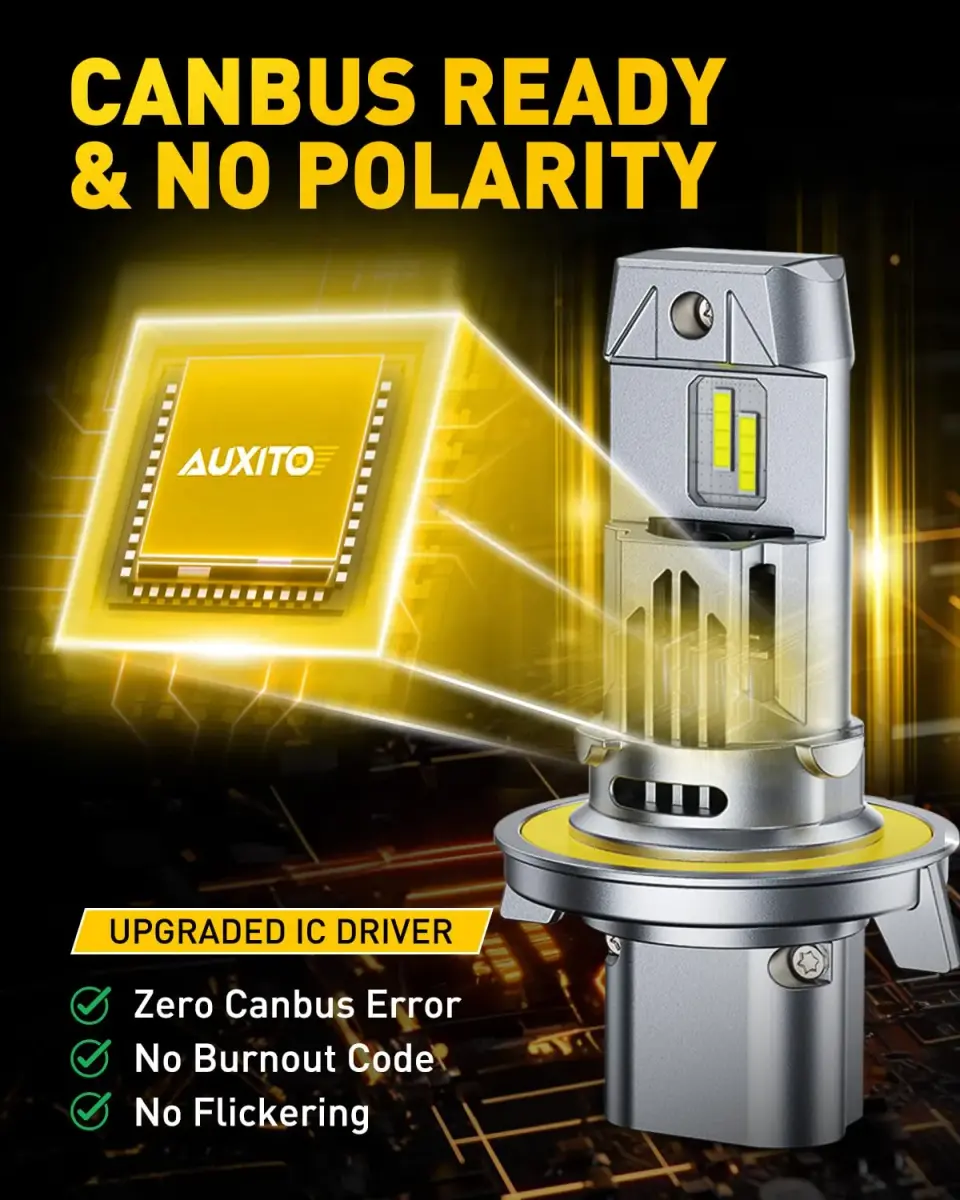 AUXITO H13/9008 LED Fog Bulbs - 900% Brighter White, 360° Illumination, Pack of 2 - view 7