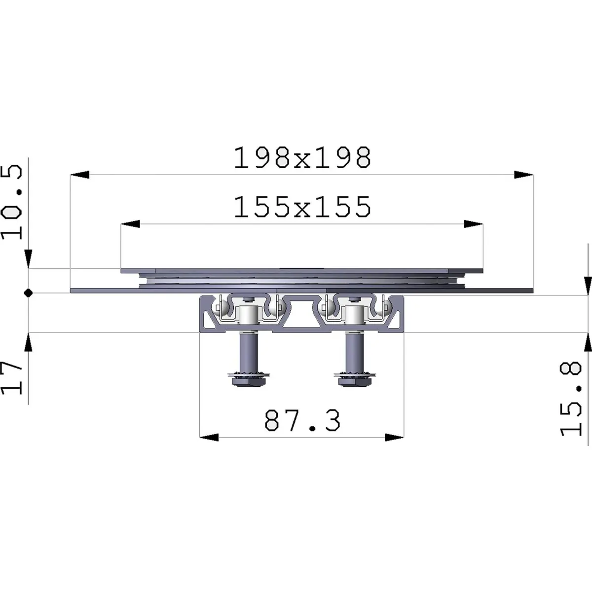 Omge Table Mechanism 600 mm | 270° Rotatable Swivel Plate, Black, Load Capacity 120 kg - view 2