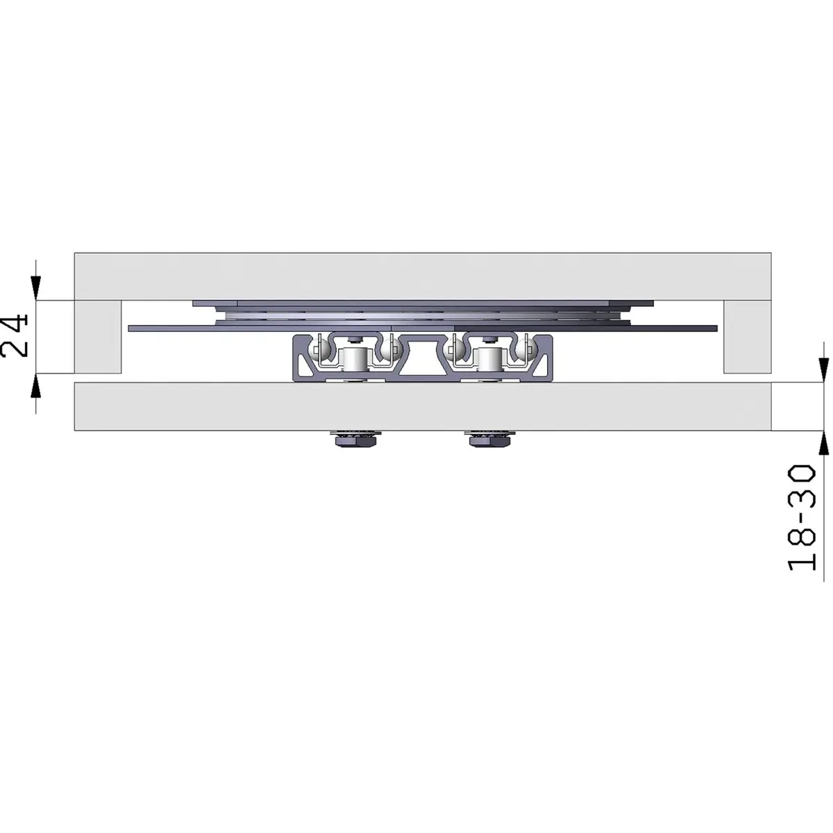 Omge Table Mechanism 600 mm | 270° Rotatable Swivel Plate, Black, Load Capacity 120 kg - view 3