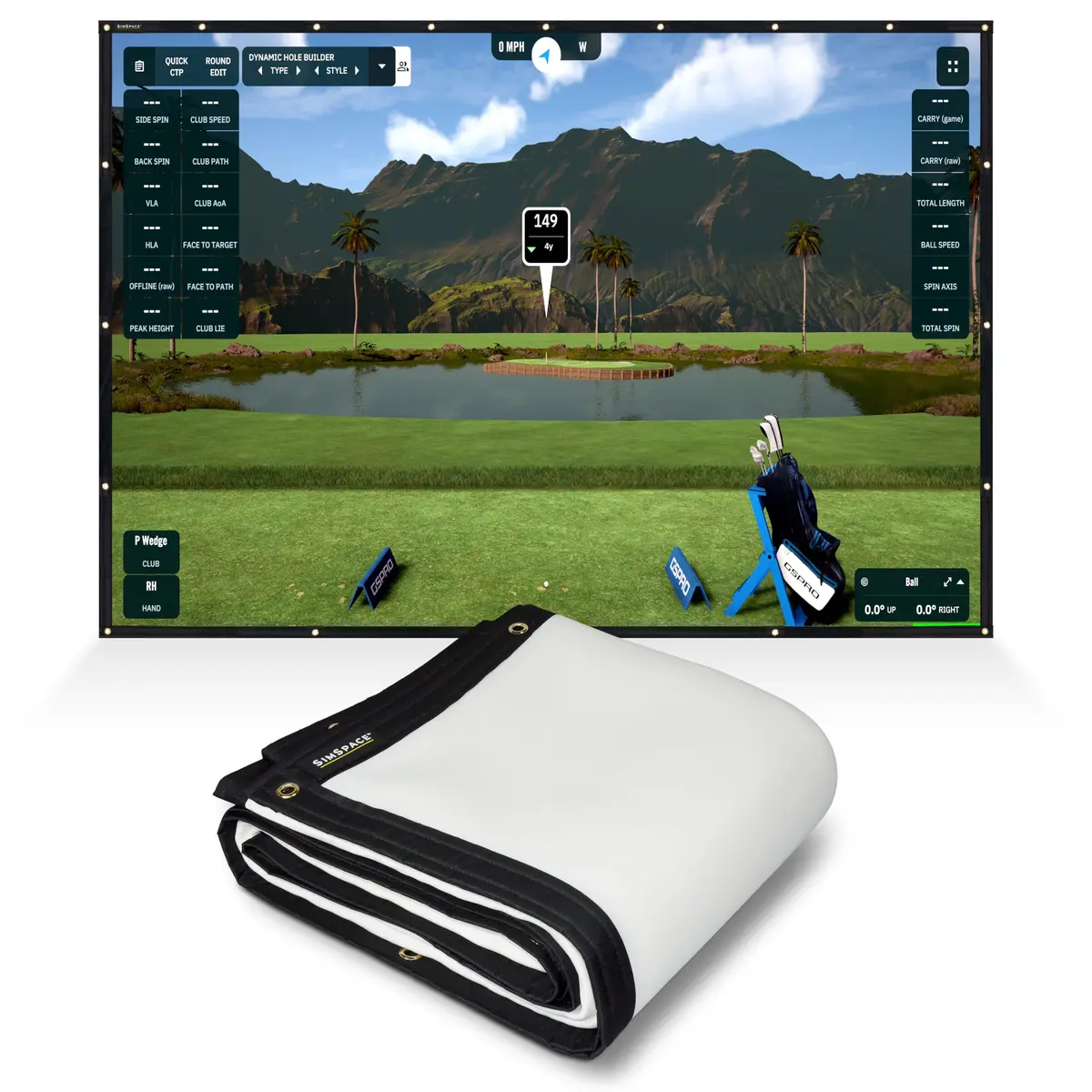 SimSpace Platinum Golf Impact Screen - Projector Screen for Home, 4 Layer Impact-Resistant Foam, Noise Reduction, Ultra 4K HD, 3 x 3 m - main product image