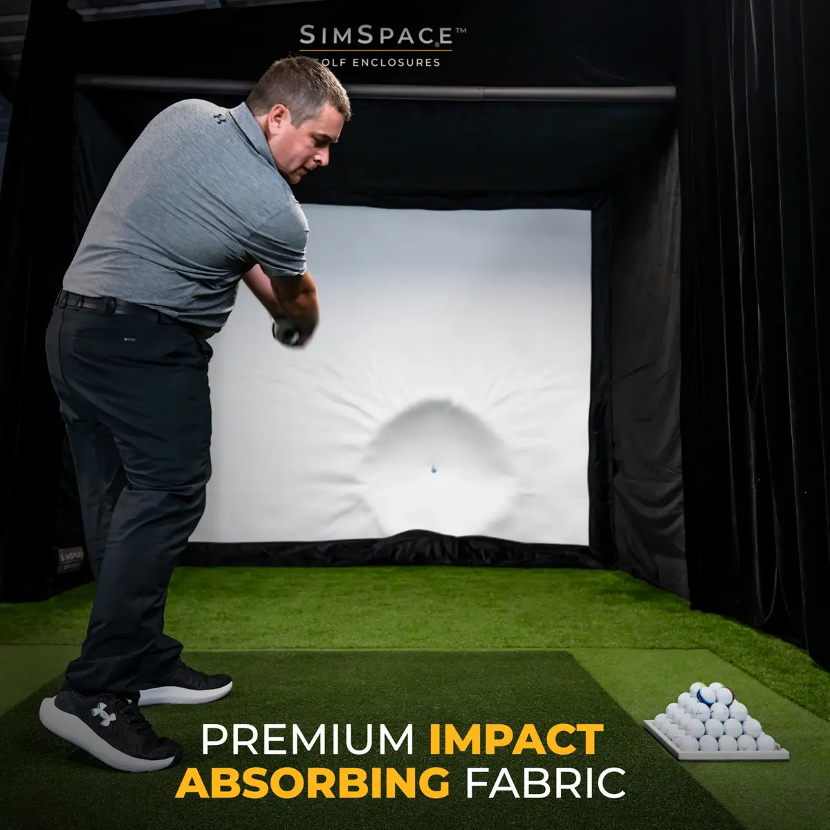 SimSpace Platinum Golf Impact Screen - Projector Screen for Home, 4 Layer Impact-Resistant Foam, Noise Reduction, Ultra 4K HD, 3 x 3 m - view 5