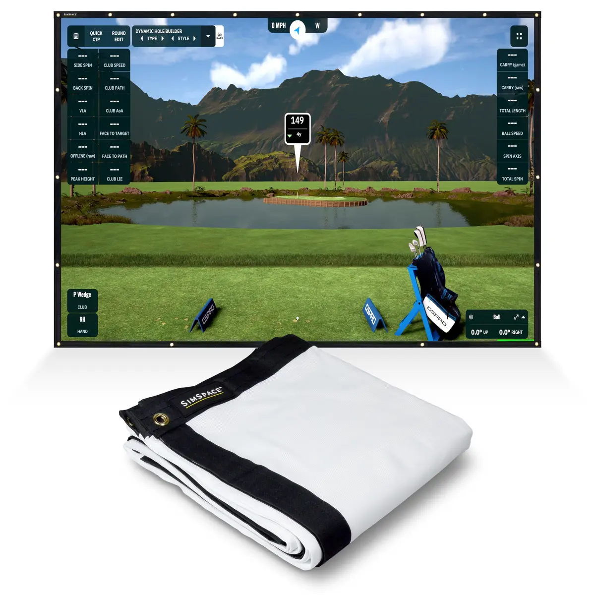 SimSpace Elite Impact Screen 3.3 x 3 m | Premium Golf Simulator Screen for Home Use - main product image