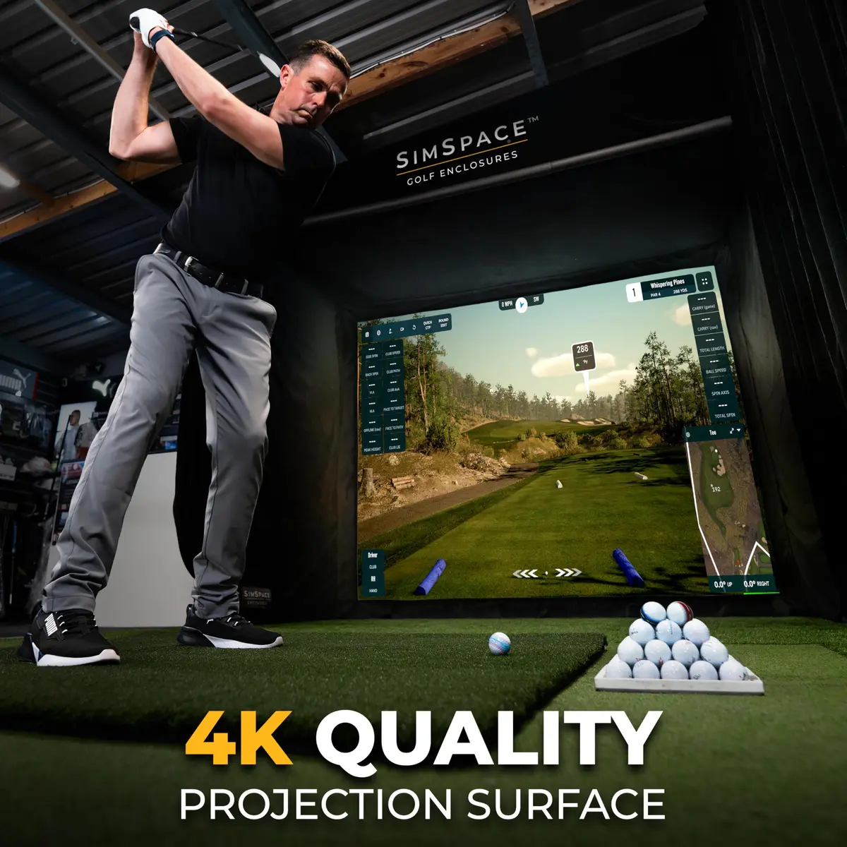 SimSpace Elite Impact Screen 3.3 x 3 m | Premium Golf Simulator Screen for Home Use - view 4
