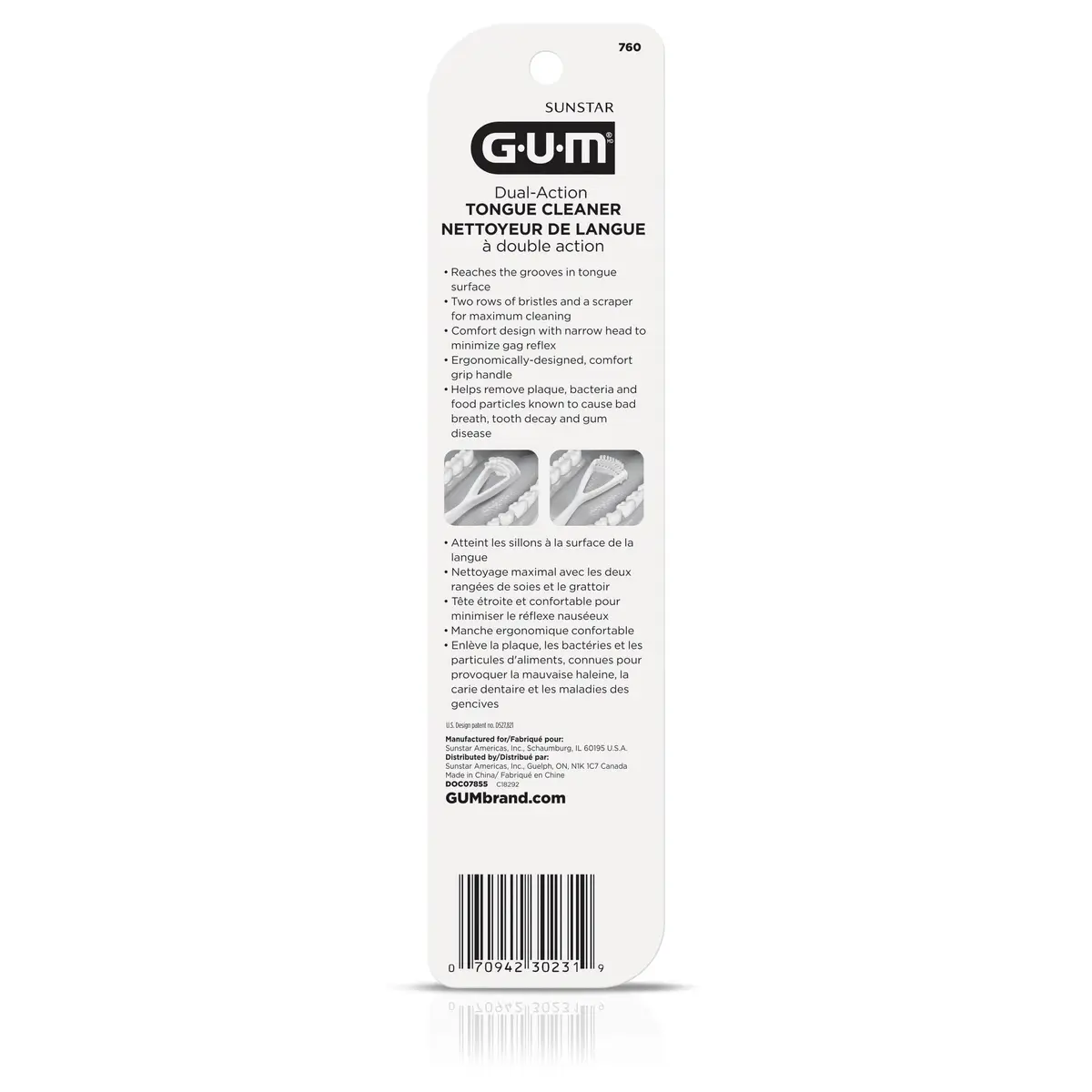 GUM Dual Action Tongue Cleaner Brush/Scraper 3 Count | Fights Bad Breath & Removes Plaque - view 6