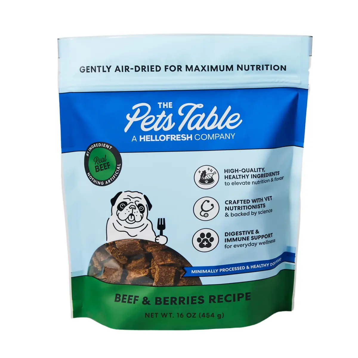 The Pets Table Air Dried Dog Food, Beef & Berries, 1 lb (16 Oz) | Grain-Free, High-Protein, Wholesome Nutrition - main product image