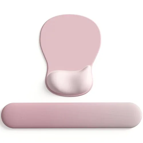 DEMON CHEST ErgoComfort Gel Wrist Rest Mouse Pad & Keyboard Wrist Rest Set, Pink Serenity, 10.2" x 7.9" | Ergonomic Support for Office & Gaming - main product image