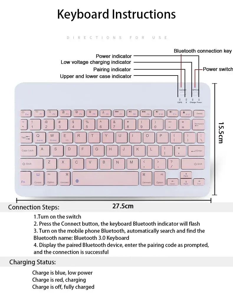 TUNKARMOR Keyboard Case for Samsung Galaxy Tab S10 Ultra S9 Ultra S8 Ultra 14.6 inch | Detachable Bluetooth Keyboard & Mouse, Pen Slot, Pink - view 3