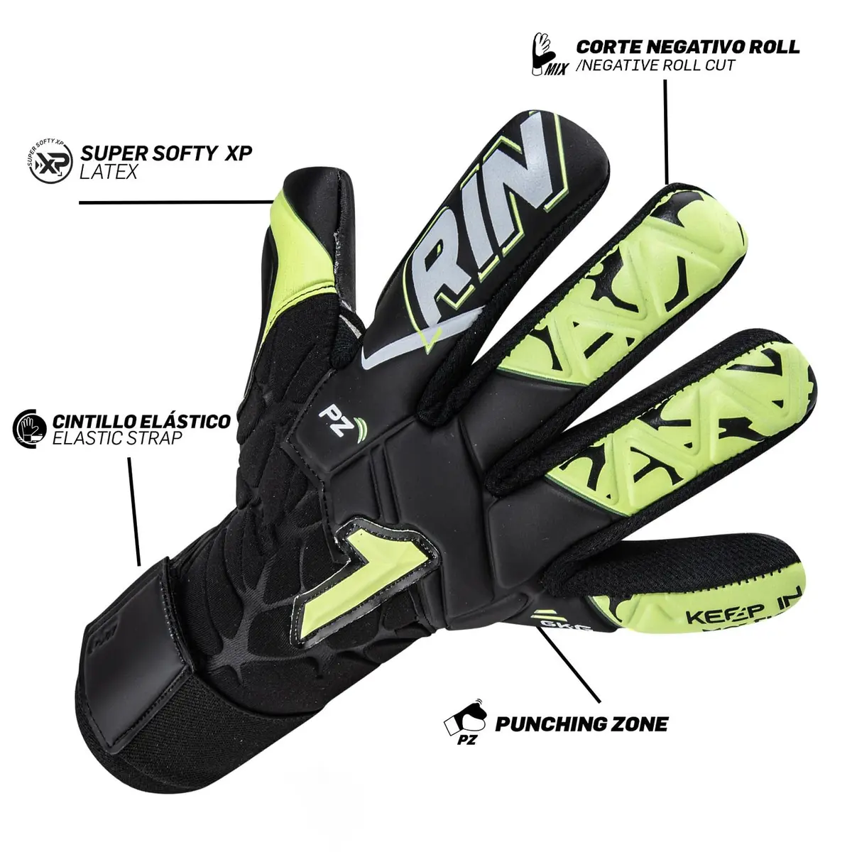 Rinat Xtreme-Dominius Prime Goalkeeper Glove (Black/Yellow, 10) | High-Performance Goalkeeping Gear - view 5