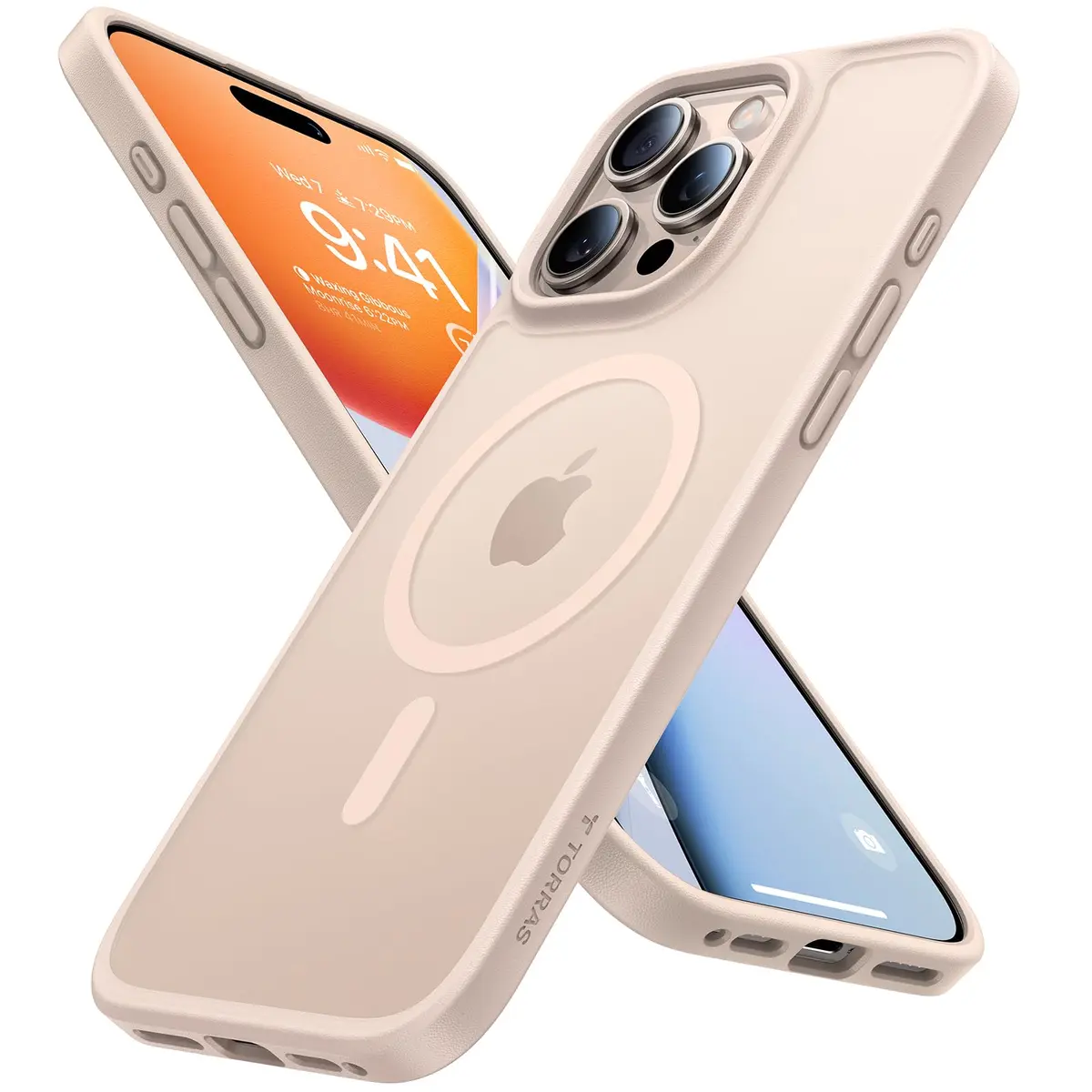 TORRAS Magnetic Shockproof Case for iPhone 16 Pro Max, Desert Titanium White | Military-Grade Drop Tested - main product image