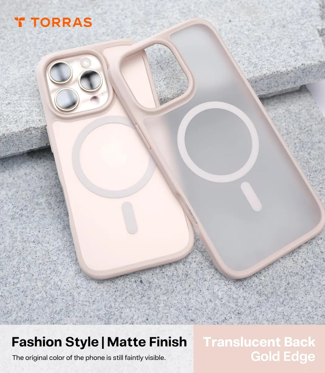 TORRAS Magnetic Shockproof Case for iPhone 16 Pro Max, Desert Titanium White | Military-Grade Drop Tested - view 6