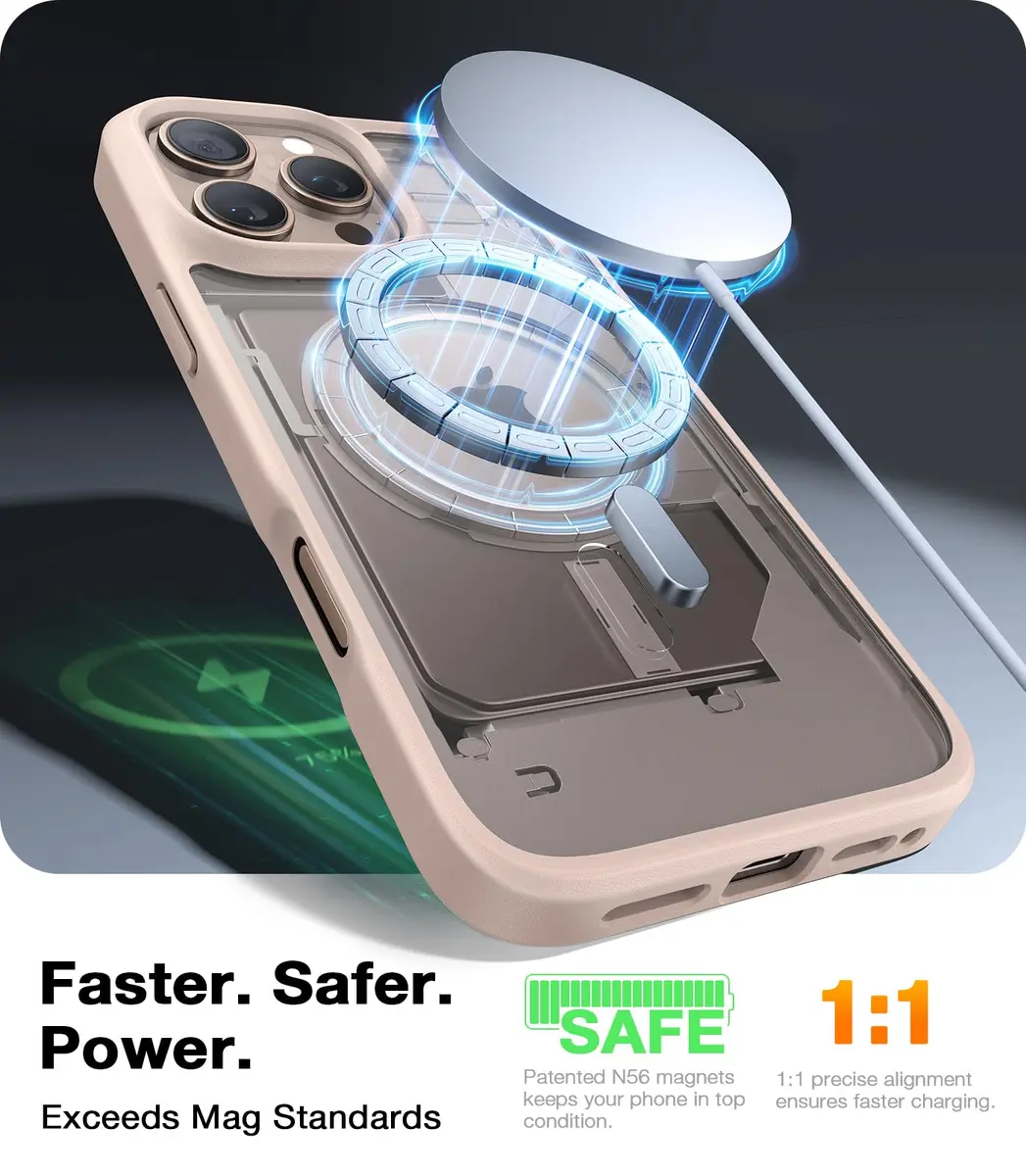 TORRAS Magnetic Shockproof Case for iPhone 16 Pro Max, Desert Titanium White | Military-Grade Drop Tested - view 2
