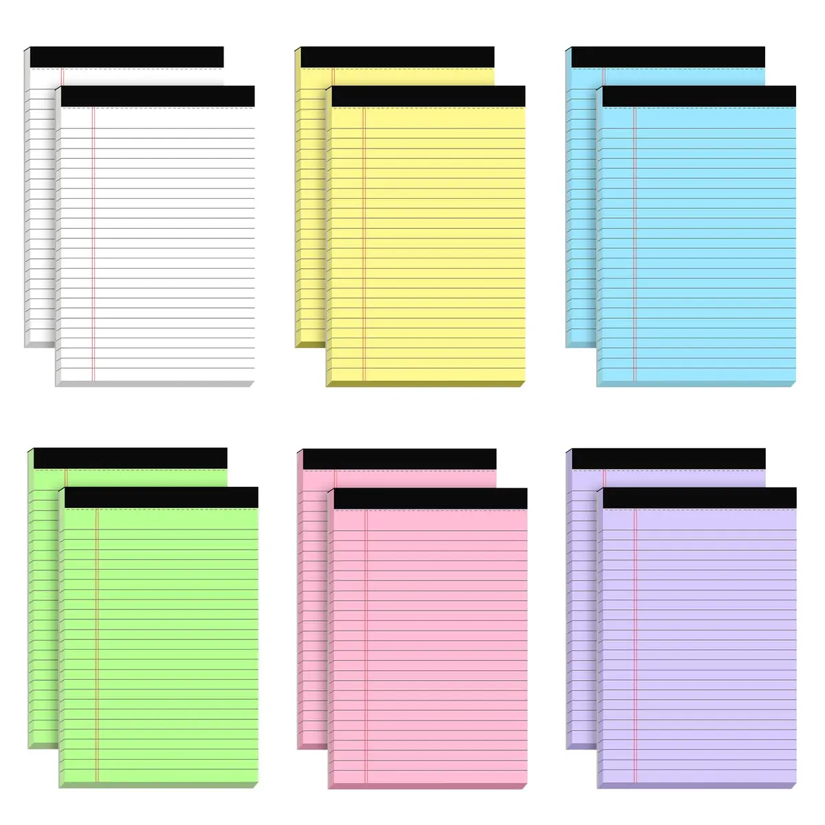 AILZFEI 12pcs Small Legal Pads 5x8 Inch Multicolor | 360 Sheets Total - main product image