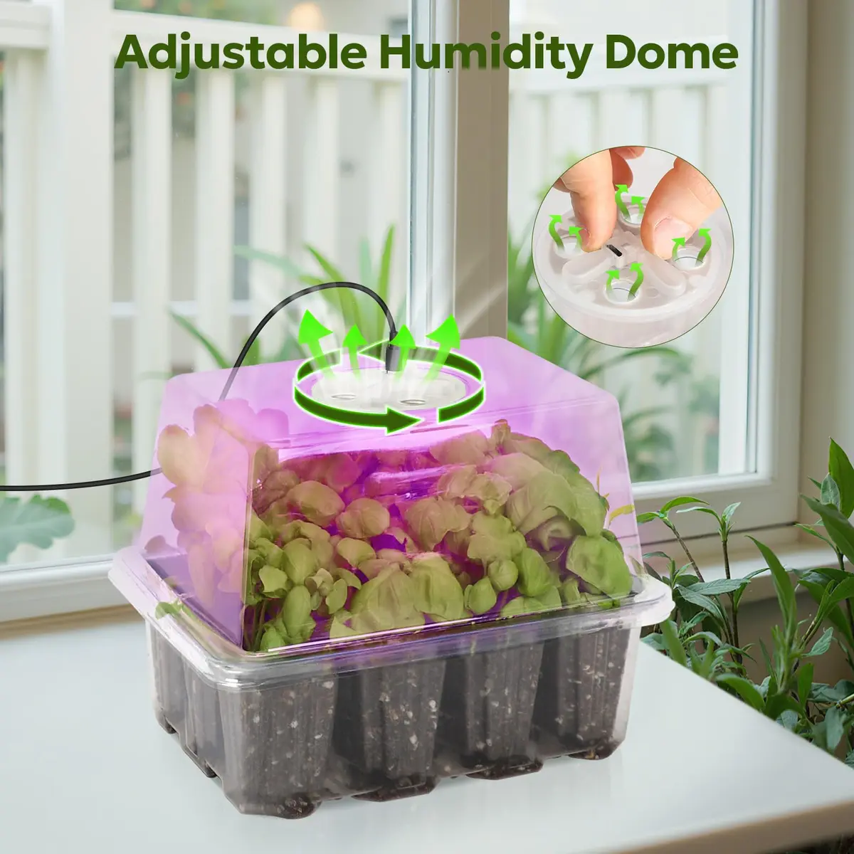 MIXC Seed Starter Kit with Grow Light & Humidity Dome | Indoor Plant Germination Set - view 5