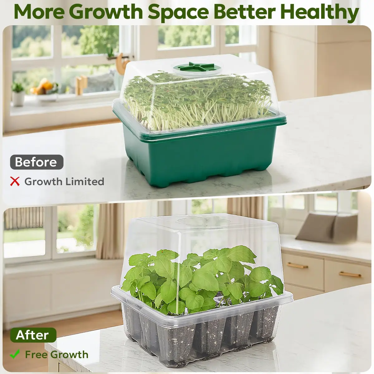 MIXC Seed Starter Kit with Grow Light & Humidity Dome | Indoor Plant Germination Set - view 3