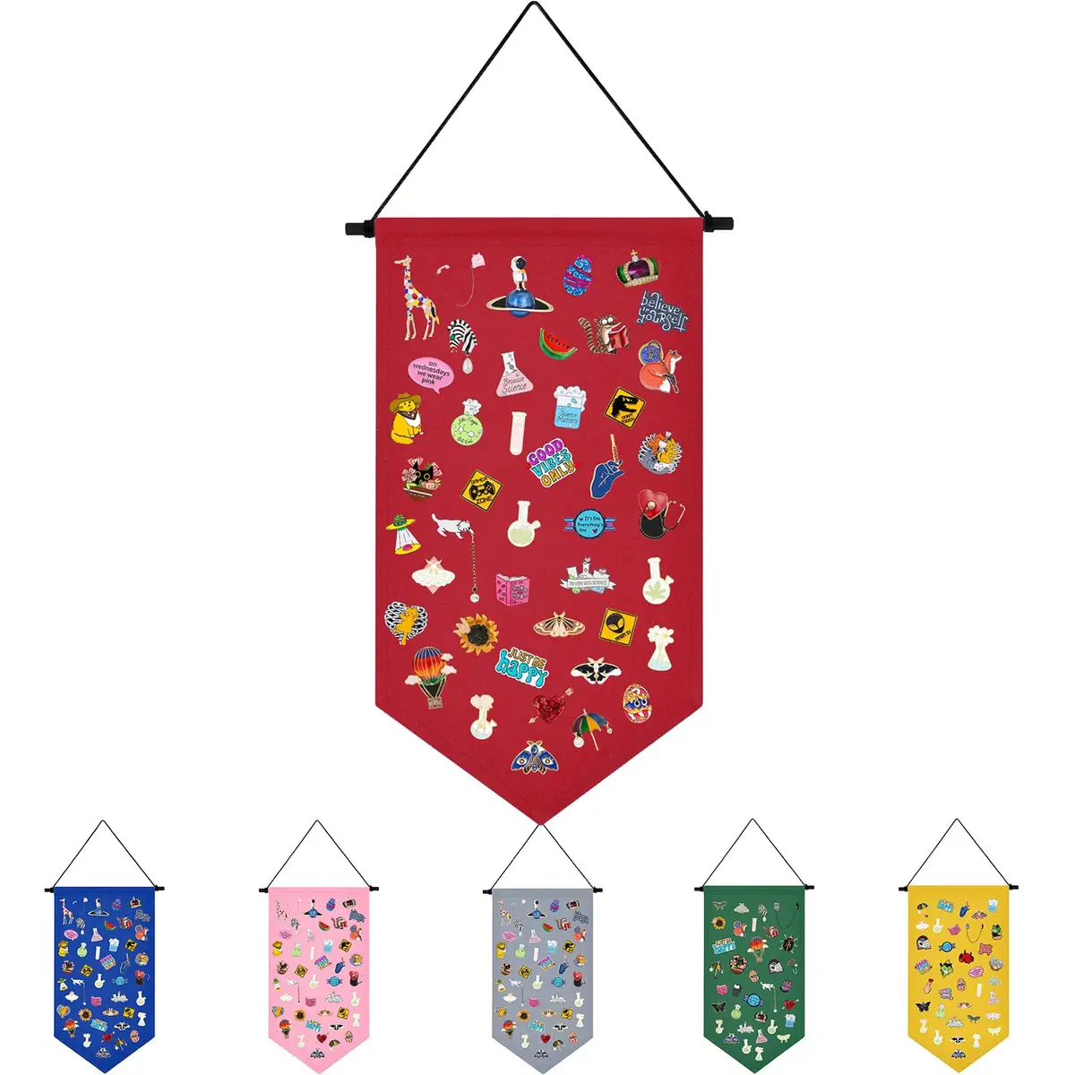 Winmany Enamel Pin Display Banner Wall Hanging Organizer 19.8 x 10.1 Inches | Space-Saving Collectible Display - main product image