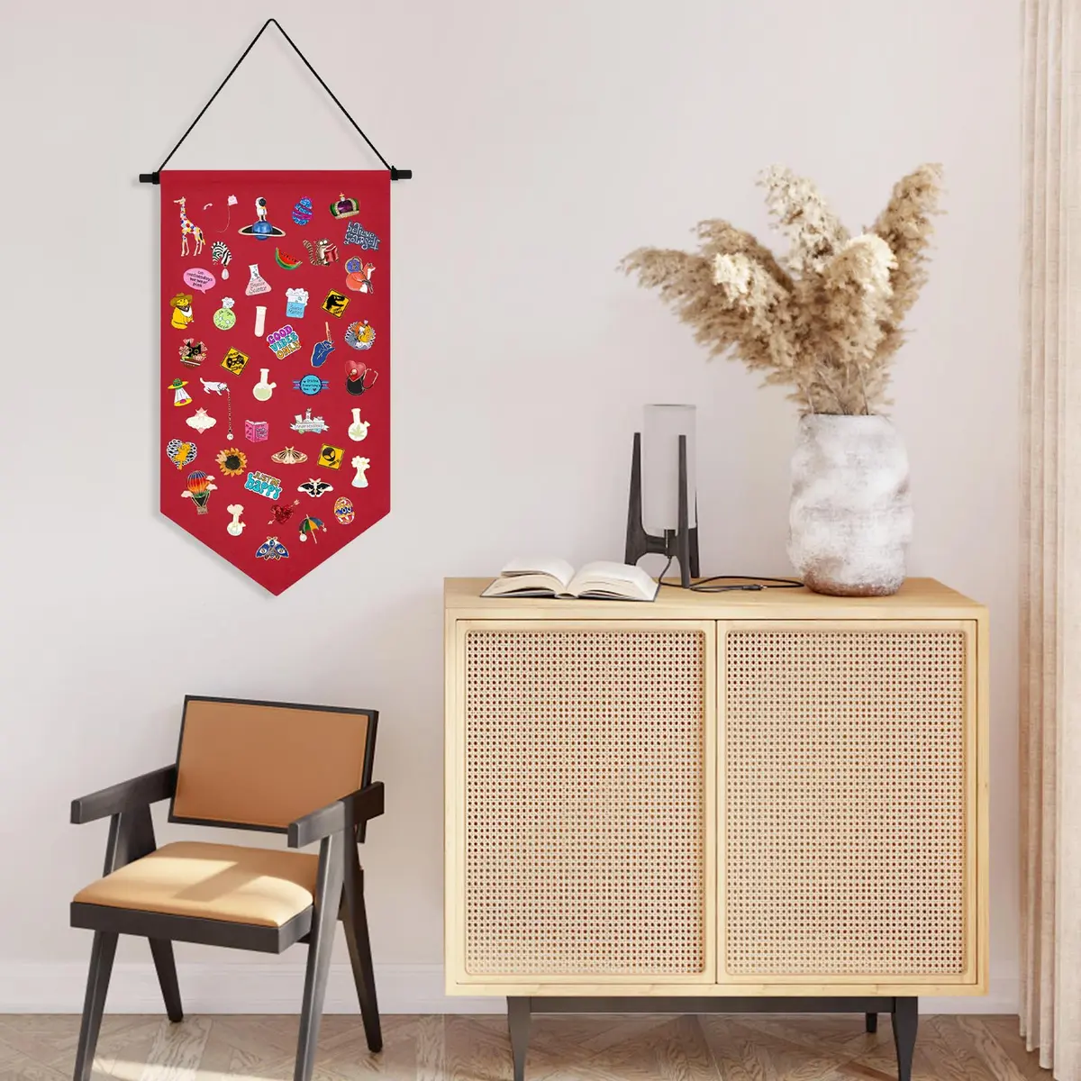 Winmany Enamel Pin Display Banner Wall Hanging Organizer 19.8 x 10.1 Inches | Space-Saving Collectible Display - view 5