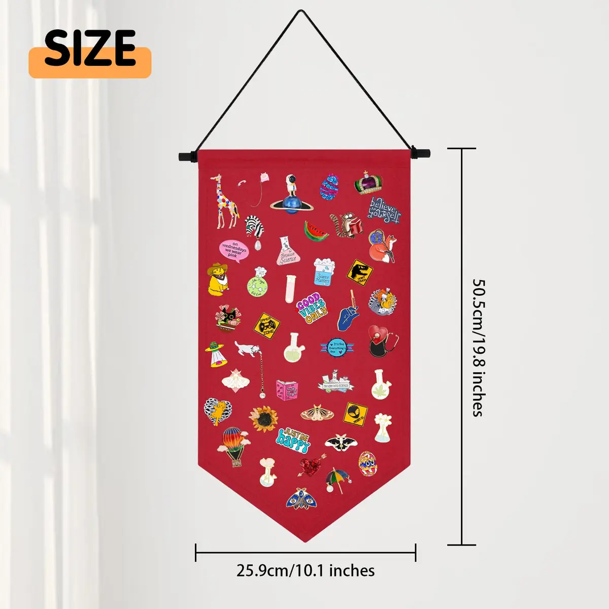 Winmany Enamel Pin Display Banner Wall Hanging Organizer 19.8 x 10.1 Inches | Space-Saving Collectible Display - view 2