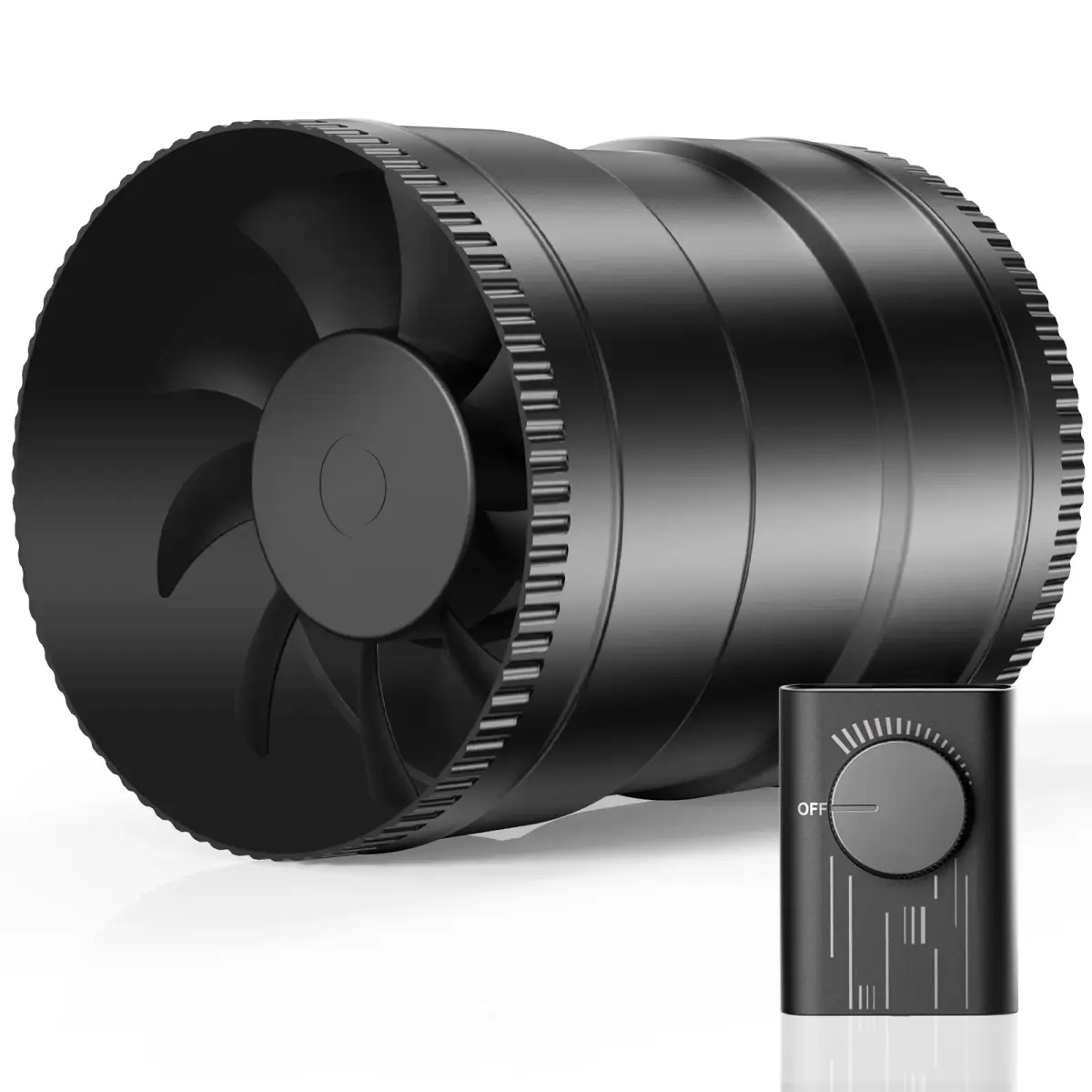 Hon&Guan 6 Inch Inline Duct Fan with Controller - 345 CFM Airflow, 19.2W, 32 dBA | Low Noise Ventilation for Grow Rooms & Bathrooms - main product image