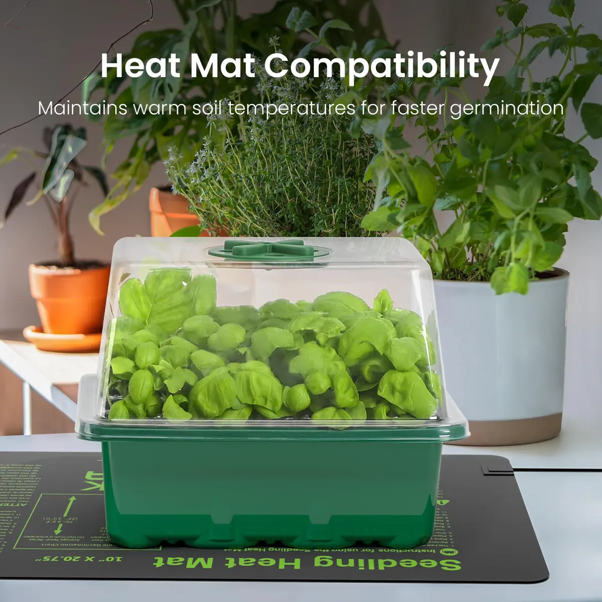 MIXC Green 6 Pack Seed Starter Kit with Grow Light & Humidity Dome | Indoor & Outdoor Plant Germination - view 9