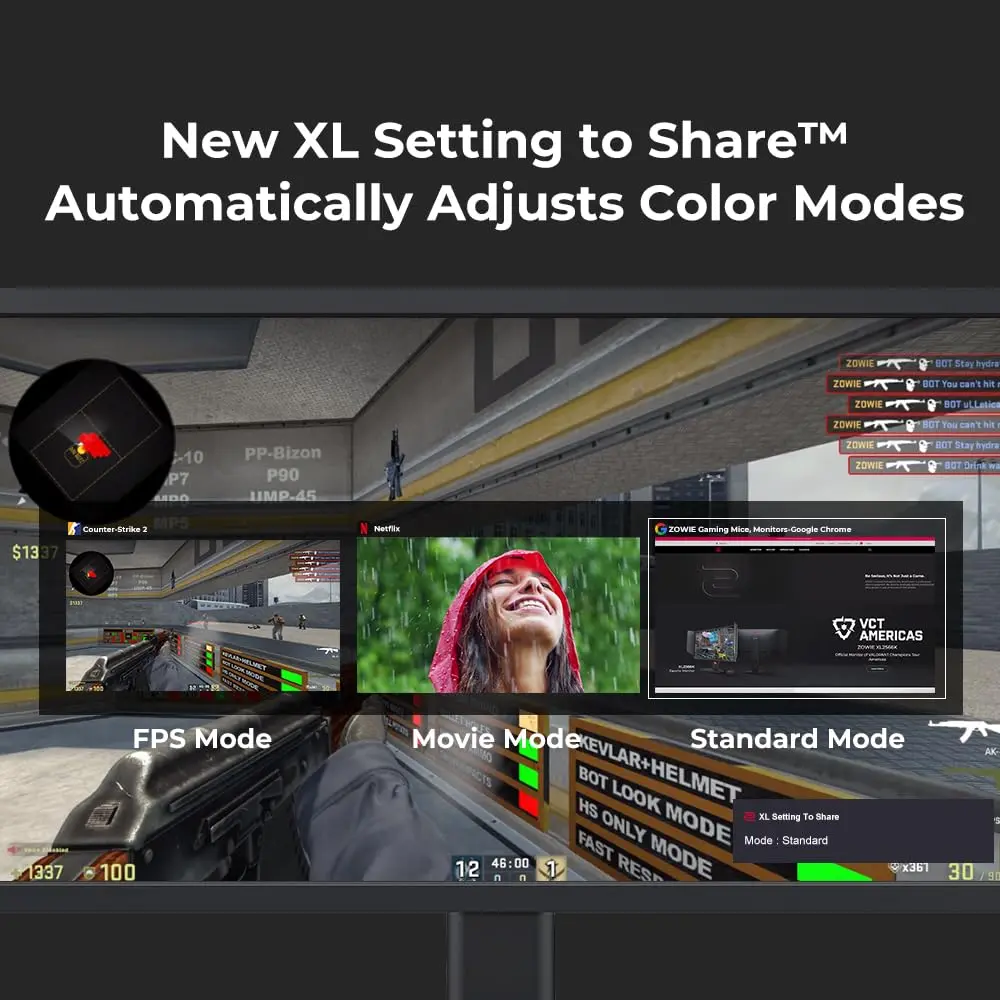 BenQ Zowie XL2586X+ 24.1 DyAc 2 600Hz Fast TN Gaming Monitor for Esports | Industry-Leading Motion Clarity - view 9
