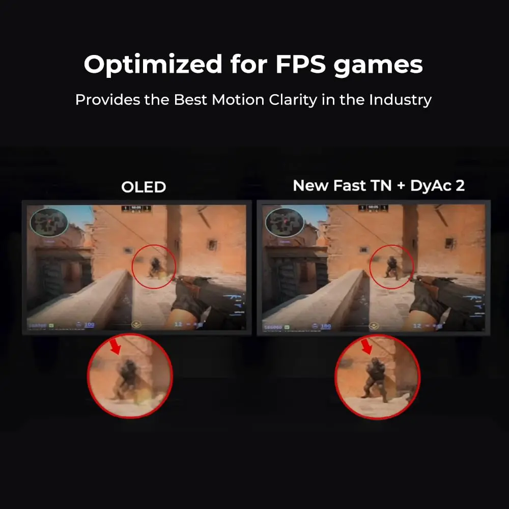 BenQ Zowie XL2586X+ 24.1 DyAc 2 600Hz Fast TN Gaming Monitor for Esports | Industry-Leading Motion Clarity - view 3