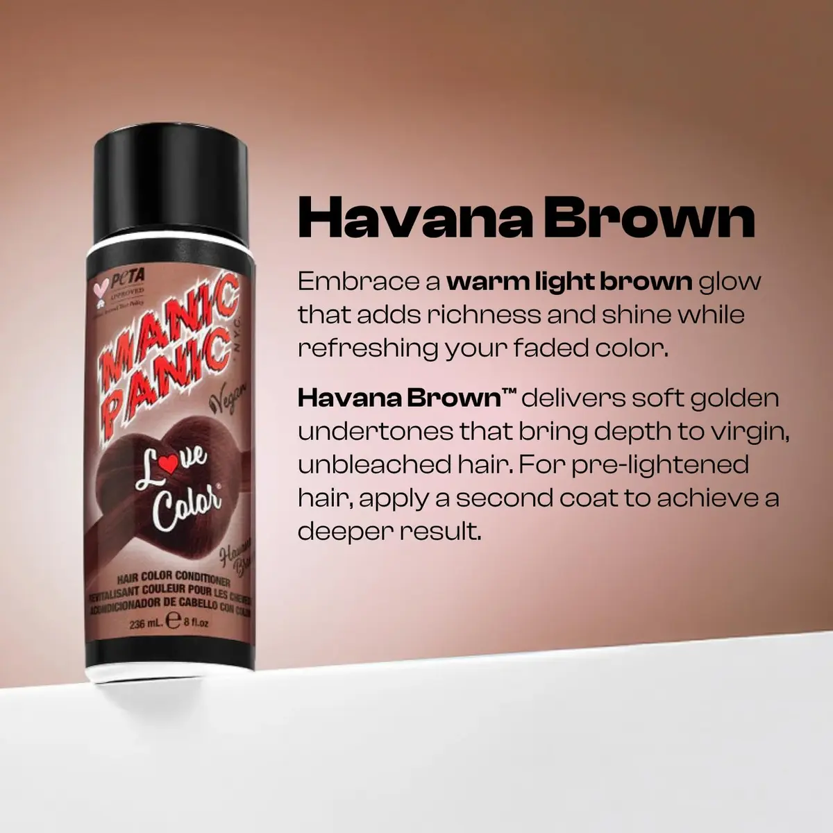 Manic Panic Love Color Depositing Conditioner Havana Brown 8oz | Nourishes & Refreshes Semi-Permanent Hair Color - view 2